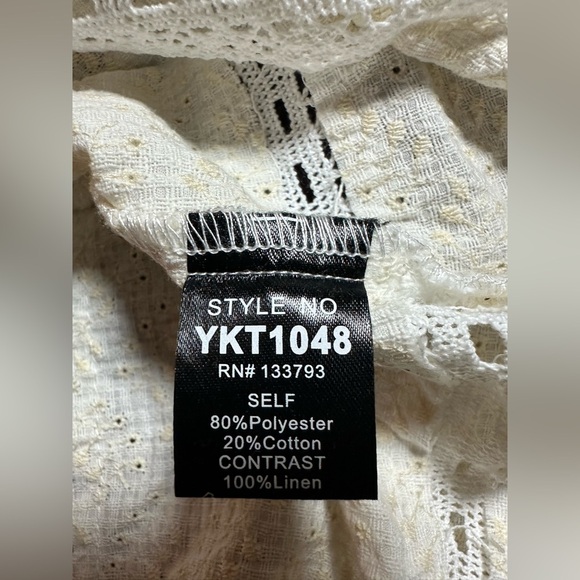 NWOT POL Fabric Block Eyelet Dress Cream Small - Picture 10 of 11